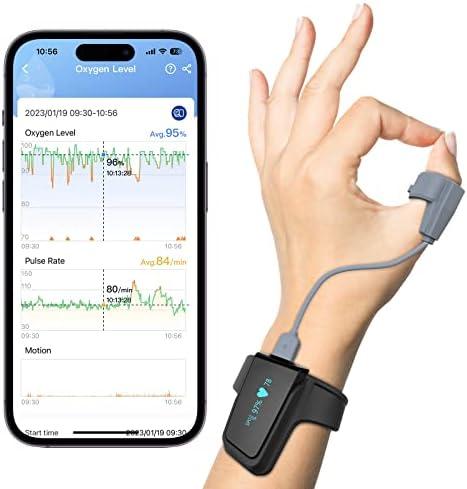 Wellue O2 Pulse Oximeter with Smart Reminder | Blood Oxygen Saturation Monitor for SpO2 and Heart Rate Tracking Continuously, Bluetooth Finger Ring with Free APP &PC Report, Style 1