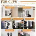 Black 4 Pack Magnetic Cup Holder for Fridge 30 & 40 oz Tumbler - Heavy Duty, Car & Office Mount - Water Bottle Organizer for Metal Surfaces - No Drill Cup Accessories (Strong Hold, 4 PCS)
