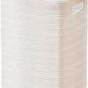 MEGASKET Large Laundry Hamper 16"x13"x22" - Tall Woven Laundry Basket, Cotton Rope Dirty Clothes Hamper, Baby Kids Nursery Wicker Laundry Basket, Bedroom Aesthetic, Soft Laundry Bin, White Hamper, 75L