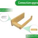 Free Drilling Bamboo Wall-Mounted Toilet Paper Holder Self-Adhesive or Screw Toilet Tissue Roll Holder for Bathroom and Kitchen