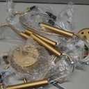 Generies Antique Spray Gold Farmhouse Chandelier, 6 Light Rustic Dining Room Light Fixtures, Modern Industrial Chandeliers Candle Ceiling Light for Bedroom Foyer Living Room Kitchen Island Entryway