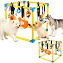 Puppy Game Gym Puppy Toothing Toy, Equipped with 8 Hanging Small Puppy Toys, Jungle Playground has Interactive and Interesting Rich Toys, Combining Grinding Teeth and Mental Stimulation