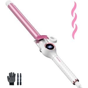 Ceramic Curling Iron, 3/4 Inch Barrel, Digital Temp Control, Fast Heat Up, 7 Adjustable Temperatures, 60 Min Auto Shut Off
