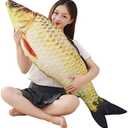 JULAN 3D Giant Soft Fish Cushion Pillow Carp Plush Pillow Stuffed Toy Throw Pillow for Home Decoration Gift Kids Pillow Stuffed Animal Toy (31inch/ 77cm)