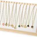 Homaisson Large Bamboo Necklace Display Stand, Pendant Necklace Wood Jewellery Holder, Chain Jewelry Big Rack Organizer for Store Show Sell, Jewelry Organizer(11.9"X8.5") (15.7"X10.2")