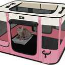 Paw Ballet Foldable Pet Kitten Playpen, Upgrade Waterproof Portable Cat Dog Playpen Kennel Tent for Dog Cat, Retractable Shade Cover with Free Carrying Case, Indoor Outdoor Use for Small Pet.