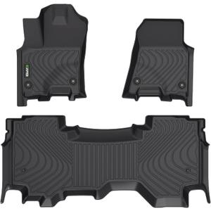 HAFIDI Floor Mats Fit for 2025 2026 Dodge Ram 1500 Quad Cab Bench, All Weather Protection TPE Anti-Slip Automotive Floor Liners, Fits 1st & 2nd Row Full Set Custom Accessories, Black