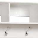 Prepac 48" Contemporary Wall Mounted Coat Rack, Coat Hooks Wall Mount with 3 Shelves, Ideal for Hallway or Entryway Storage Solution, 11.5"D x 48"W x 14.25"H, White
