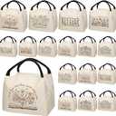 Teacher Appreciation Gifts Bulk Back to School Thank You Insulated Lunch Bags Teacher Reusable Lunch Bags Leakproof Totes End of Year Appreciation Gift for Men Women(12 Pcs,Floral)