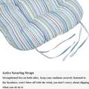 FUNHOME Set of 2 Outdoor Chair Cushions Waterproof Tufted Seat Cushions for Patio Furniture 19 x 19 x 5 Inch Patio Cushion for Rocking, Camping, Kitchen Chairs-Blue Stripe