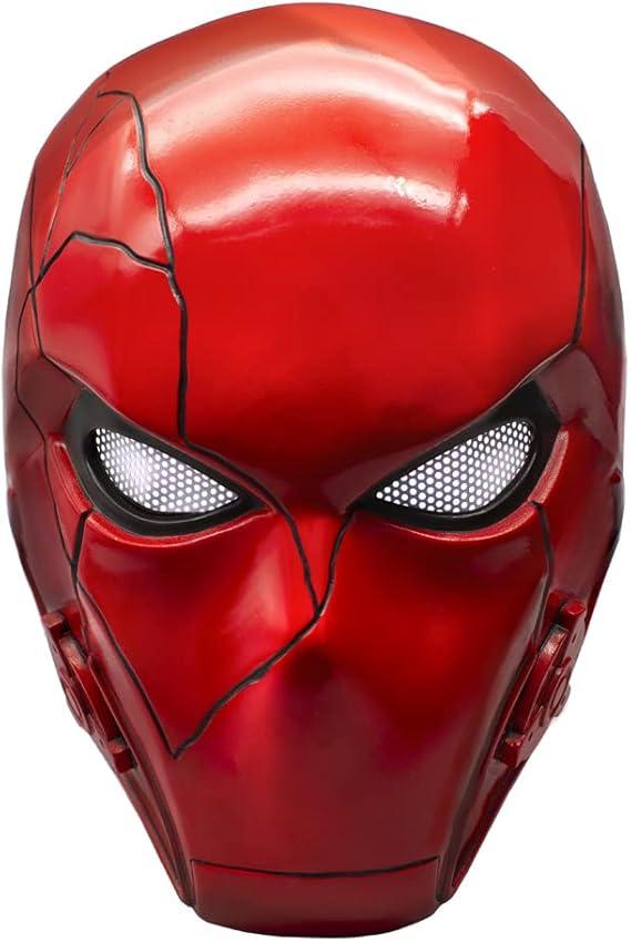 CrazyCatCos Red Hood Mask Resin Helmet Teens Adult Cosplay Halloween Costume Party Accessory