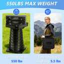 Upgraded Collapsible Stool with Backrest, Portable Telescopic Seat with Carry Bag, Square Folding Stool for Camping Gardening Fishing Hiking BBQ, Max Load Capacity 550lbs