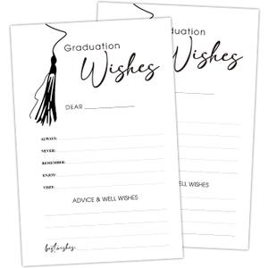 4 x 20 Graduation Party Wishes and Advice Cards, Grad Party Announcement Graduation Wish Card, Grad Celebration Party Activity Favor Supplies -b02