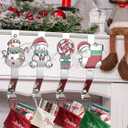 3 x Kalolary Christmas Stocking Holders Set of 4,Christmas Stocking Hanger for Mantle Fireplace Stocking Holder Xmas Stocking Hooks for Mantle Counter Tables Window Fireplace Mantle Christmas Party Decors