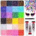 24000Pcs Resin Rhinestones with B7000 Jewelry Glue for Crafting, Multicolors 3mm Non Hotfix Flatback Gems, Bedazzling Crystal for DIY Crafts Clothing Tumblers Mugs Shoes Fabric Decor Nail Art (Large Pack + 3Pcs Glue, Jelly Multicolored 3mm)