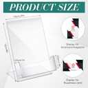 Crtiin 6 Pcs Acrylic Slanted Sign Holder with Business Card Holders Clear Display Stand Flyer Stand with Gift Card Holder for Office Table Advertisement Brochure (4 x 6 Inch,Side Insert)