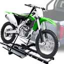 Grandroad Auto Motorcycle Hitch Carrier, 500LBS Heavy Duty Steel Dirt Bike Carrier with Loading Ramp, Anti-Tilt Locking Device, Motorcycle Rack for Dirt Bike Hitch Hauler