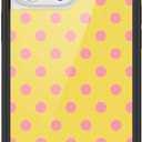 Wildflower Cases - Compatible with iPhone 16 Pro Max | Protective Black Bumper, 6.5ft Drop Test Certified, Women Owned Small Business | Spots Aesthetic Trendy Cute | Polka Dot - Pink and Yellow