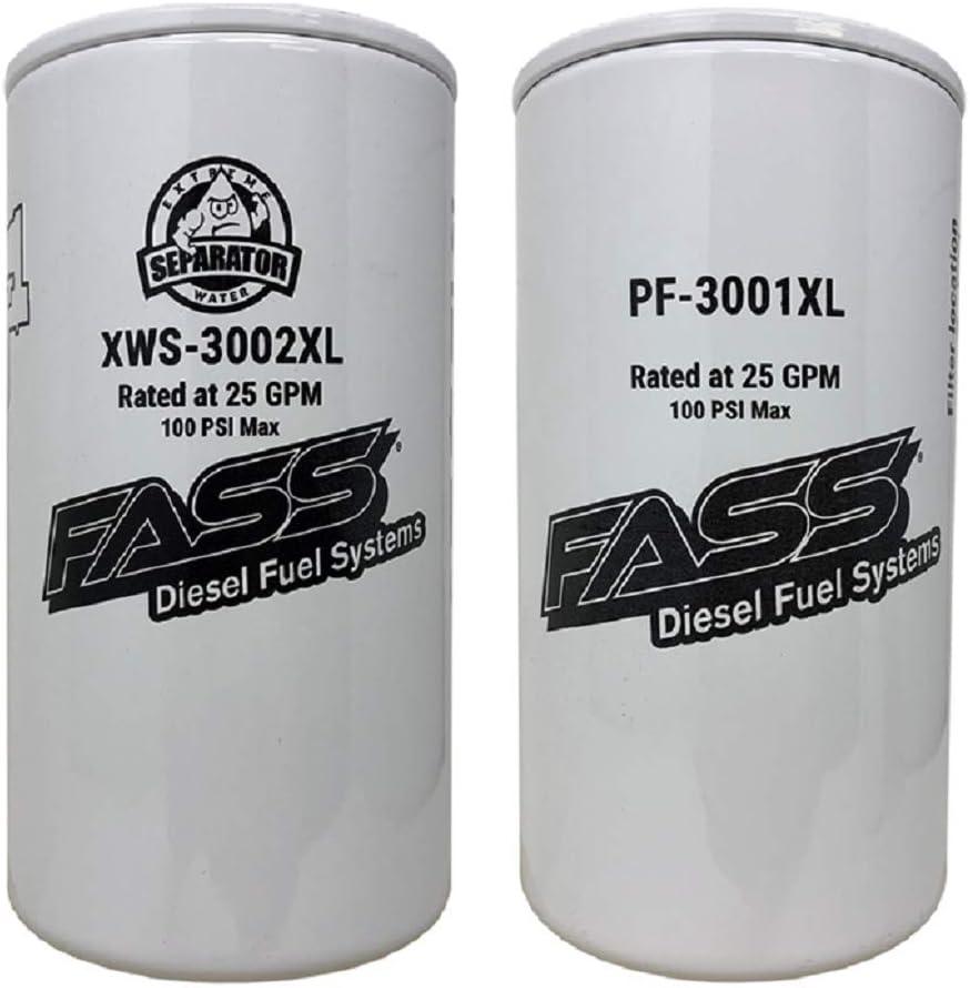 FASS Titanium Series Fuel Filter Combo Package XWS-3002XL / PF-3001XL Replaces FF-3003