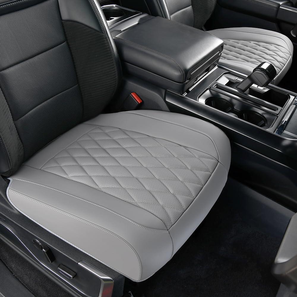 car seat cover, ventilated leather front seat protective cover, Universal driver and passenger single base cushion, fits car seat, breathable, scratch-resistant, durable for 90% of vehicle models 1P