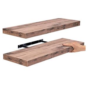 Sorbus Floating Shelves for Wall - 24" Bathroom Shelves, Wall Decor for Bedroom, Kitchen, Living Room, Home Decor & Book Storage - Mounted Floating Shelf with Invisible Brackets (Mahogany, 2 Pack)