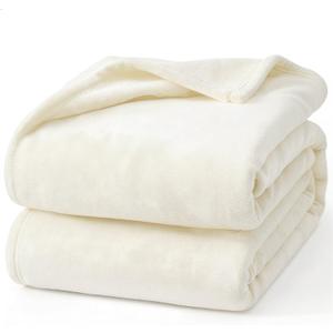 Hansleep Fleece King Size Blanket for Bed Beige, Super Soft Flannel Fuzzy Plush Cozy Blanket for All Seasons, Beige, King 90x108 Inches