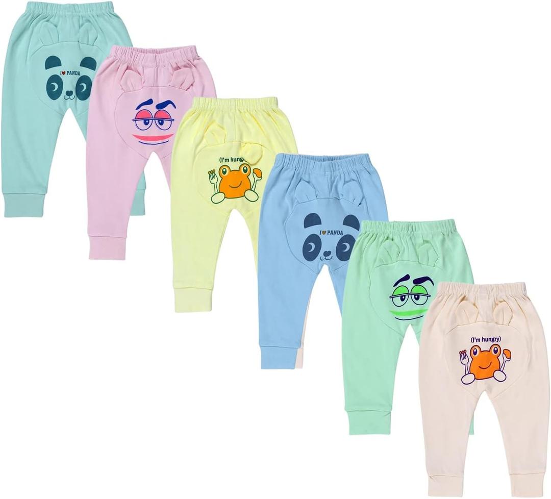 Superminis Unisex Light Colors Cotton Diaper Pyjama for Toddlers/Kids with Prints at The Back, Multicolor