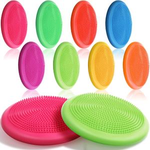 Libima 8 Pcs Wiggle Seat for Sensory Kids Flexible Wobble Cushion Non Slip Balance Disc with Inflation Pump for Adults Core Strength Physical Exercise Improve Posture School Home Office (Neon Color)