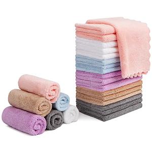 Orighty Makeup Remover Cloths, Cleansing, Reusable, Soft & Washable Coral Fleece Microfiber Washcloths/Towel for Face, Eye, Lips, Pack of 7, 7 x 7 inch