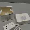 2 Pack 5Ft Flat Plug Small Power Strip,3-Side White Extension Cord with 6 Wide Outlets Extender,No Surge Protector,Cruise Ship Essentials,Multi Plug for College Dorm Home Office Travel,Wall Mount