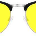 AMBEYE TR90 Frame Night Driving Glasses with Yellow Lens for Drivers, Cycling & Outdoor Activities, Men & Women(Black Silvery)