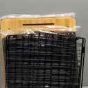 2 Set XXL Stackable Wire Basket with Bamboo Tops & Tag- Pantry Organizer and Storage Bins, Kitchen Counter Cabinet Shelf Countertop Under Sink Organizing, Food Snack Produce Onion Potato Bread Storage