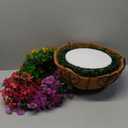 Artificial Faux Hanging Plants Flowers Basket for Summer Outdoor Outside Decoration, Fake Silk UV Sun Resistant Look Real Colorful Daisy Eucalyptus for Porch Home Patio Balcony Yard (Mix)