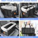 Center Console Dog Car Seat for Small Dogs,Washable Foldable Console Booster Seat for Puppy Car Seat with Safe Protection Hooks Adjustable Straps and Storage Pocket Pet Up to15lbs