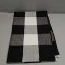MUBIN Cotton Buffalo Plaid Rug, 2'x3' Black and White Outdoor Rug Front Door Decorative Mat, Washable Doormat Hand-Woven Foldable Area Rug Layered Door Mats Rug for Front Porch, Entryway, Patio