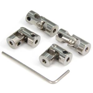 3mm to 3mm Rotatable Universal Steering Joint Shaft Coupling Connector L23x D9 with Screws with Wrench, 4pcs/Pack (Size: 3mm to 3mm)