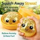 Mystery Glitter Dumpling Squishies Box, Relief Fidget Sensory Squeeze Stress Balls Toys for Anxiety and Stress Relief. (Gold Glitter)