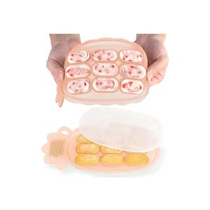 haakaa Silicone Nibble Freezer Tray -Breastmilk Teething Popsicle Mold - Baby Fruit Food Feeder Teether Tray - Baby Food Maker - Ice Cube Tray - 4 Months+ Babies - BPA Free - Blush