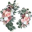 2 Pcs Wedding Arch Flowers Set, Large 23.6 in & Small 15.7 in Artificial Floral Swag for Outdoor Wedding Decorations, Pre-Assembled for Easy Installation, Polyester Flowers for Longevity (Rose)