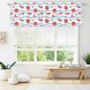 Fanghui Watermelon Rod Pocket 1 Panel Summer Curtains Rod Pocket Valances Wave Stripe Blackout Drapes Window Valance Sakura 54x18 in Cute Kitchen Curtains Bathroom Bedroom Living Room Decor