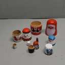 HEALLILY Christmas Wooden Stacking Doll Christmas Russian Matryoshka Doll Wooden Nested with Santa Claus Elk Snowman Polar Bear Penguin for Kids Birthday Toy Party Home Decor