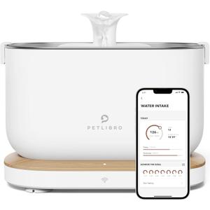 PETLIBRO App-Controlled Cat Water Fountain, Pet Water Fountain with Stainless Steel Tray, Water Fountains for Cats Indoor with Drinking Monitoring, 2.4G Wi-Fi Cat Fountains for Drinking