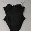 Women's Contrast Trim Knotted Slimming One-Piece Swimsuit Sexy Retro Bathing Suits XL