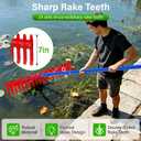 Lake Rake Pond Rakes Aquatic Weed Rakes,Weeds Rake for Pond or Lake with 7" Metal Tines 11FT Extension Handle,26FT Rope and Float for Removal of Weeds,Leaves(Patents Pending