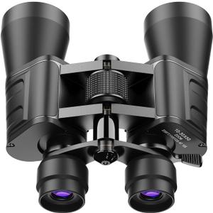 10-30x50 High Power Military Zoom Binoculars for Adults, Low Light Night Vision/Daily Waterproof / BAK7 Prism/FMC Lens, HD Professional Binoculars for Bird Watching, Hunting, Outdoor, Hiking (Black)