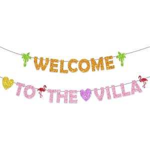 Welcome to the Villa Banner Love Island Decorations Love Island Themed Party Decorations (B)