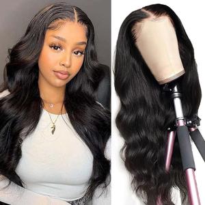 Body Wave Lace Front Wigs Human Hair Pre Plucked 4x4 Lace Closure Wigs Human Hair for Black Women 180% Density Brazilian Glueless Wigs 22 Inch