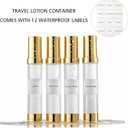 1oz travel bottles 30ml, 4 pcs,Golds clear travel bottles,Airless pump bottles,DIY travel bottle set cosmetic containers Included Gift BoxWith labels,refillable cosmetic containers (Golden)