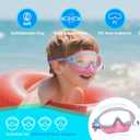 2 x Swim Goggles for Kids 3-15 with Earplugs Large Frame Anti-Fog/UV Swimming Goggles for Boys Girls Toddler 2PCS