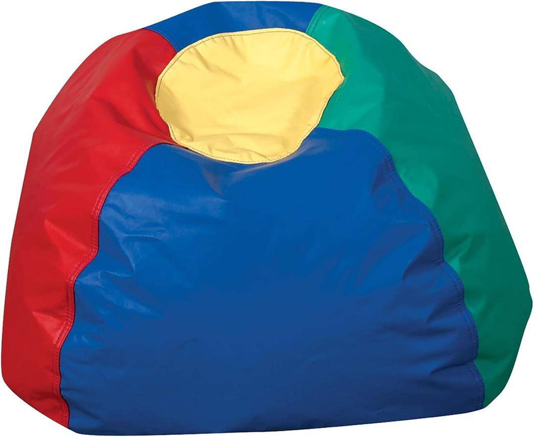 Children's Factory 26" Round Bean Bag, Bean Bag Chair with Water-Resistant Cover for Kids, Flexible Seating for Classroom Elementary, Easy to Clean, Rainbow